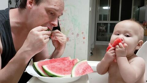 宝宝爸爸吃瓜,宝宝爸爸的瓜田奇遇记