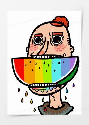 熊猫吃瓜怎么画,趣味插画背后的故事